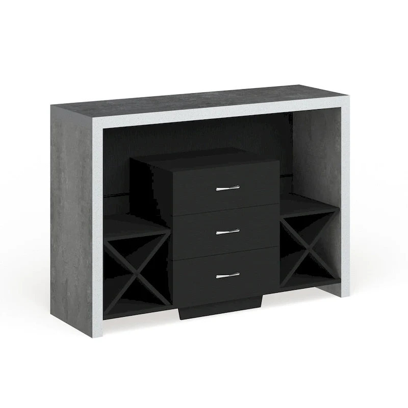 Furniture of America Mystal Industrial Concrete-like 3-drawer Buffet