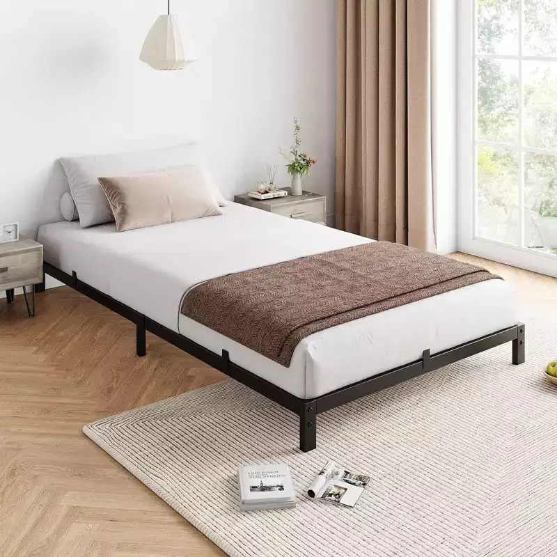 Whizmax 8 Inch Queen/Full/Twin Size Bed Frame, Low Profile Metal Platform Bed Frame Support Mattress Foundation, Noise Free, Easy Assembly, Black