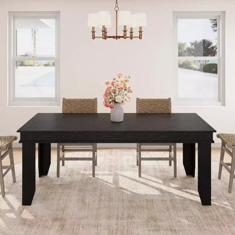 Farmhouse Dining Table for 8 Person, 71 Long Wood Kitchen Tables, Wooden Sturdy Frame