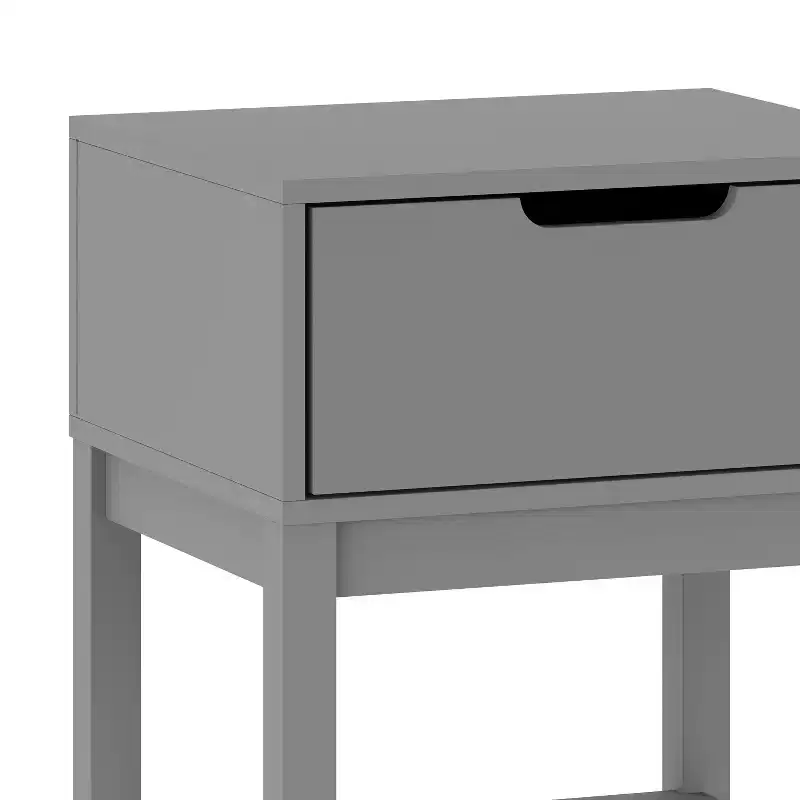 Wood Kids Nightstand with Single Drawer & Open Shelf