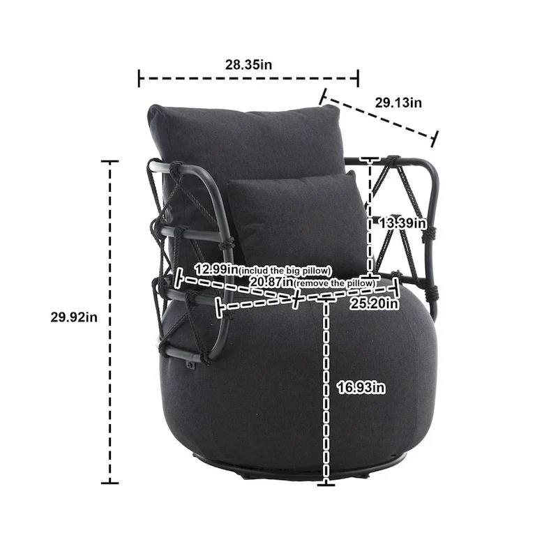 Upholstered Swivel Accent Chair Living Room Chair