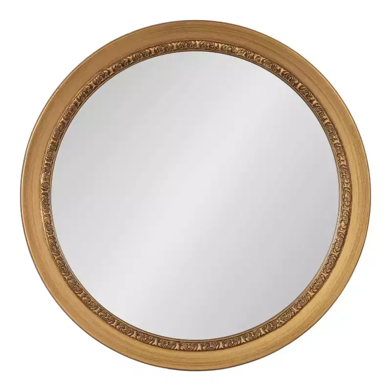 Kate & Laurel All Things Decor 26"x26" Wildomar Round Wall Mirror Gold