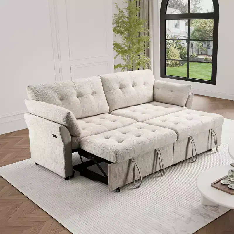 89.8 in Wide Straight Arm Fabric Rectangle Reclining Sectional Sofa