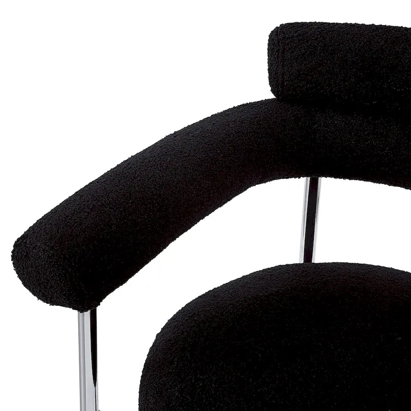 Naci Modern Fabric Arm Dining Chairs with Metal legs by Christopher Knight Home
