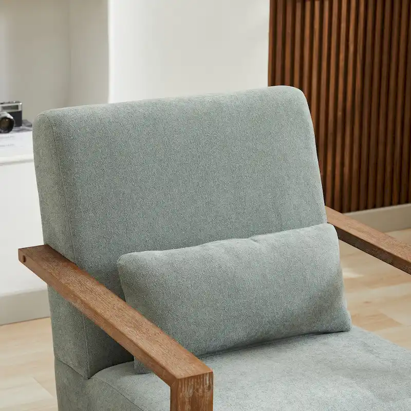 Pale Green 30.31 Linen Blend Upholstered Swivel Accent Chair
