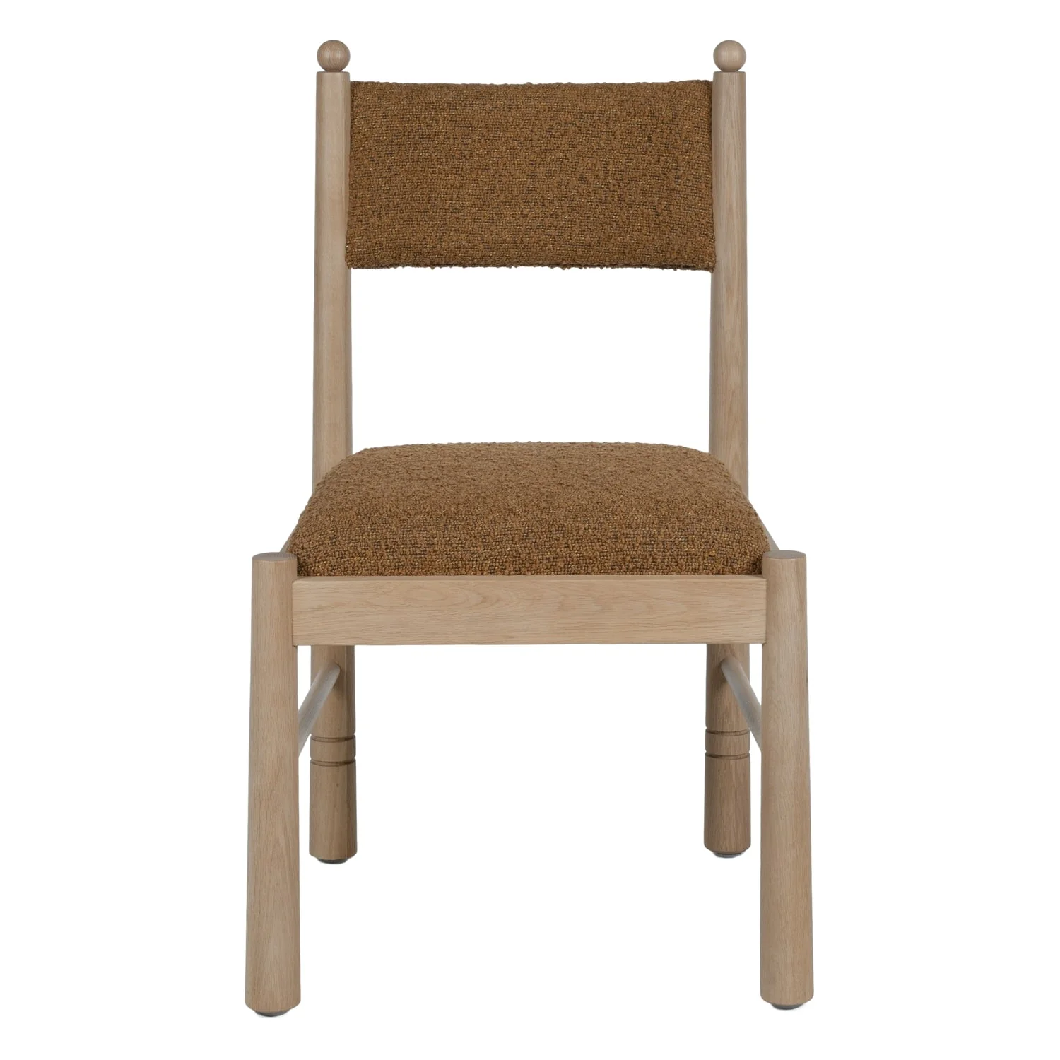 Contemporary Oak & Boucle Dining Chair with Sculptural Marble-Inspired Palette for Dining Rooms