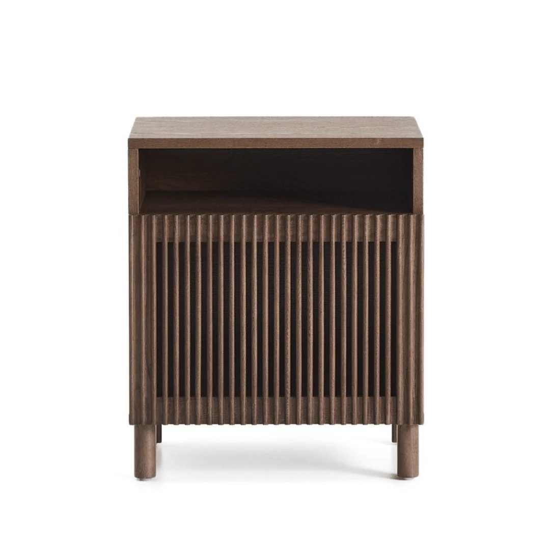 Mid-Century Walnut brown Walnut Bedside Table for Bedroom