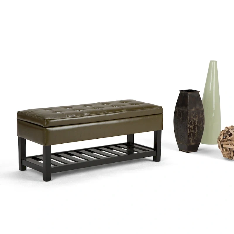 WYNDENHALL Essex 44 inch Wide Transitional Rectangle Ottoman Bench