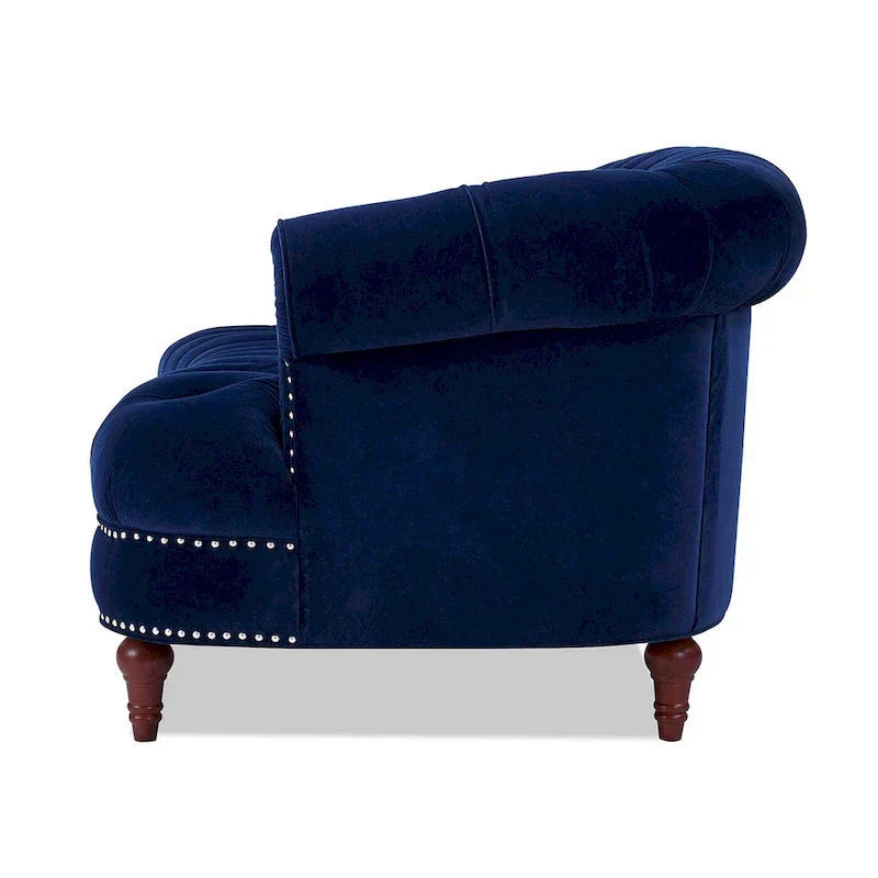 La Rosa 84 Mid-Century Modern Velvet Upholstered Chesterfield Tufted Sofa