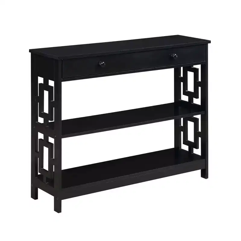 Town Square 1 Drawer Console Table with Shelves - Breighton Home