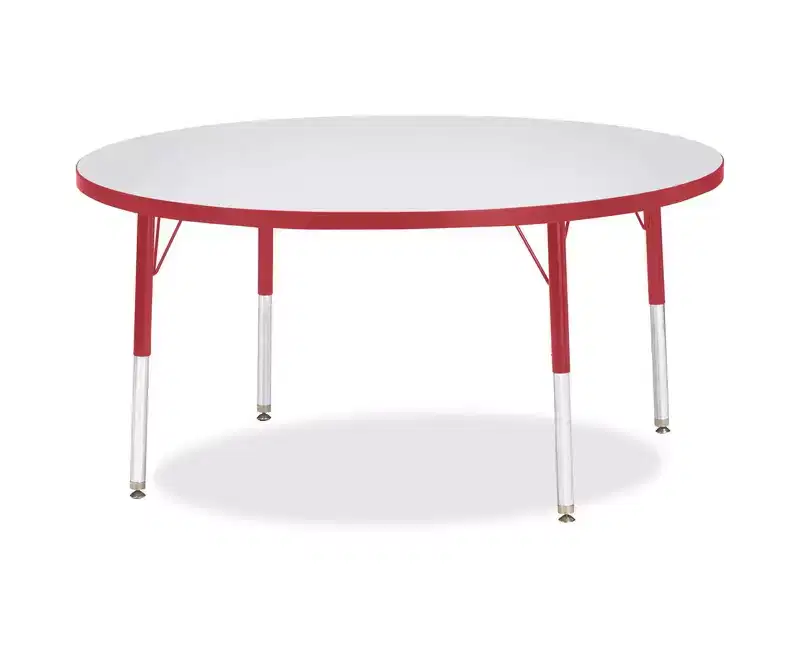 Jonti-Craft Berries Elementary Height Color Edge Round Table 48 x 48 in Red