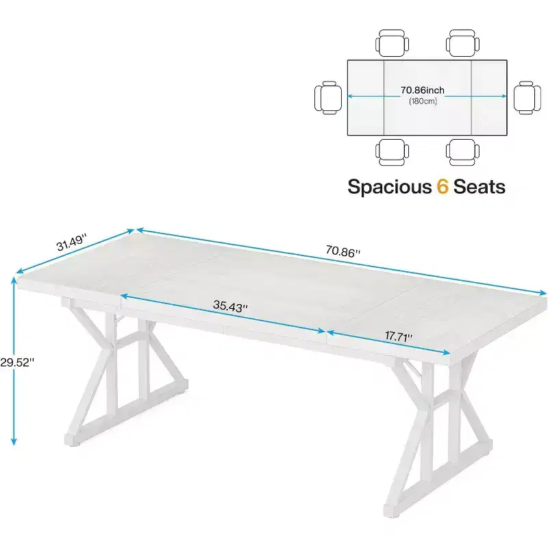 Lantine 70.8-Inch Executive Desk, Computer Desk for Home Office