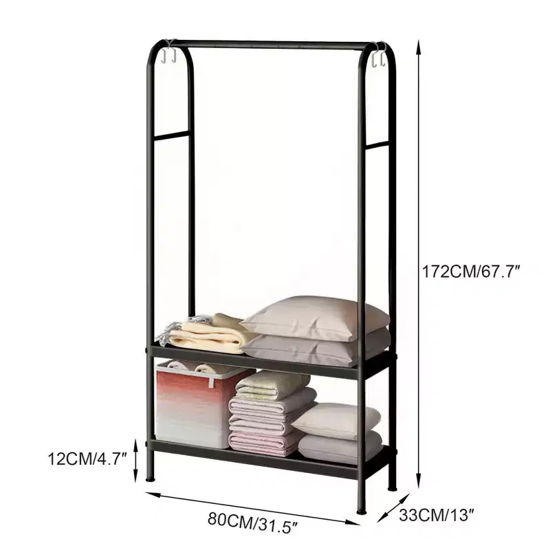 Clothing Racks,Portable Closet Garment Coat Rack,Heavy Duty Metal Hanger Stand Wardrobe Free Standing