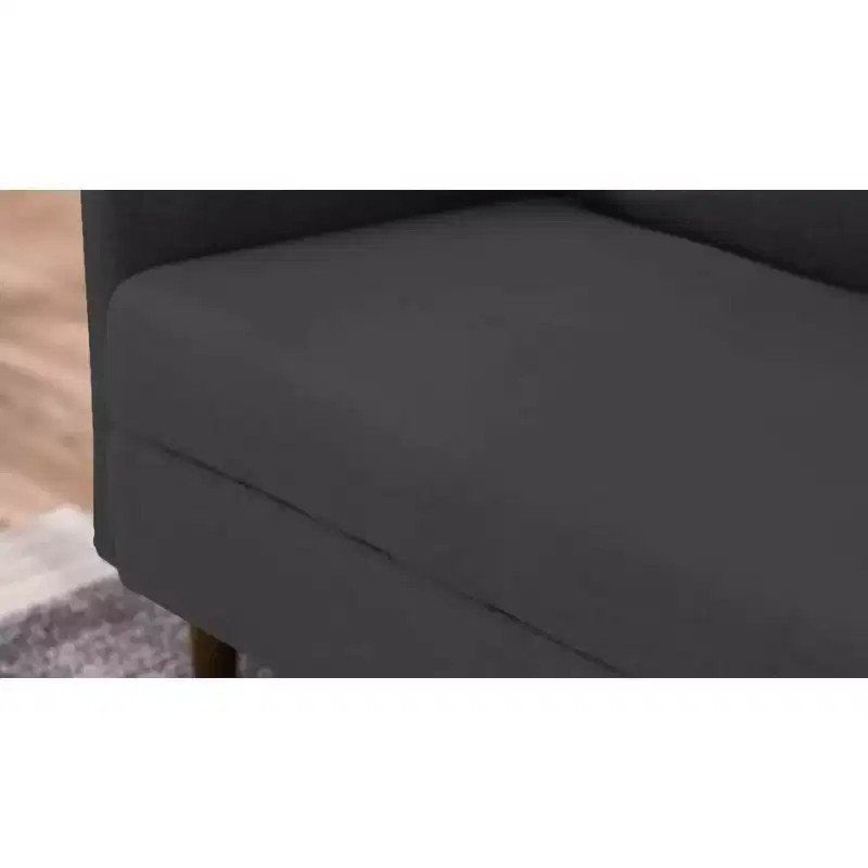 67 Modern Loveseat - Curved Arms & Back, Removable Washable Back Covers, Gold Metal Legs