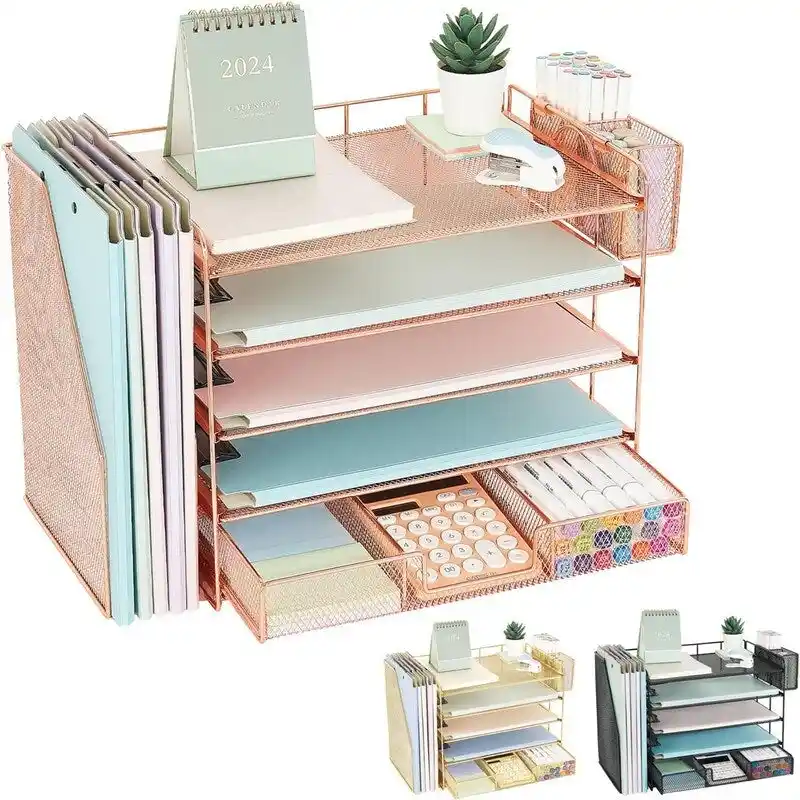 5 Tier Desk Accessories & Workspace Desk - 16.15D x 9.45W x 11.25H