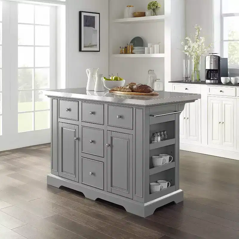 Julia Stainless Steel Top Kitchen Island - Crosley