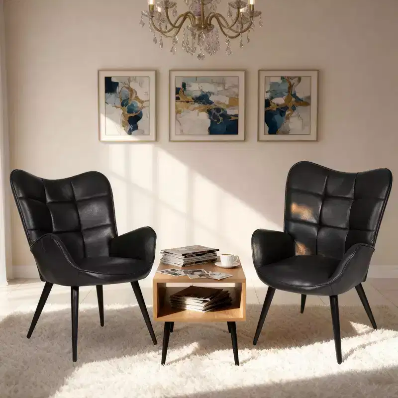 Modern Upholstered Dining Chairs, Dining Room Kitchen Island Bar Chairs With Backrest, Suitable for Kitchen, Dining Room, Living Room, Cafe Dining