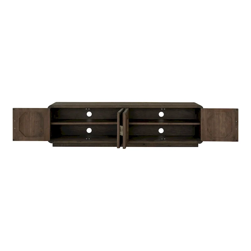 Aurelle Home Modima Rustic Rounded Edge Entertainment Center