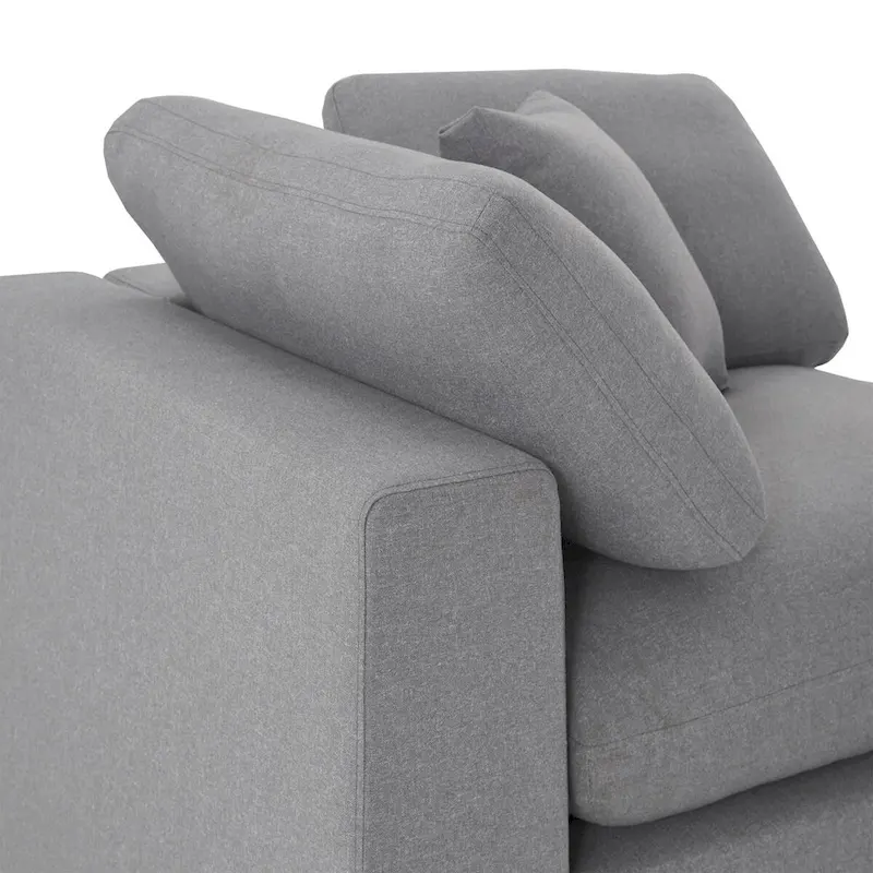 Anka Grey Linen Down Filled Cushioned 7-Seat Sectional Sofa by iNSPIRE Q Modern