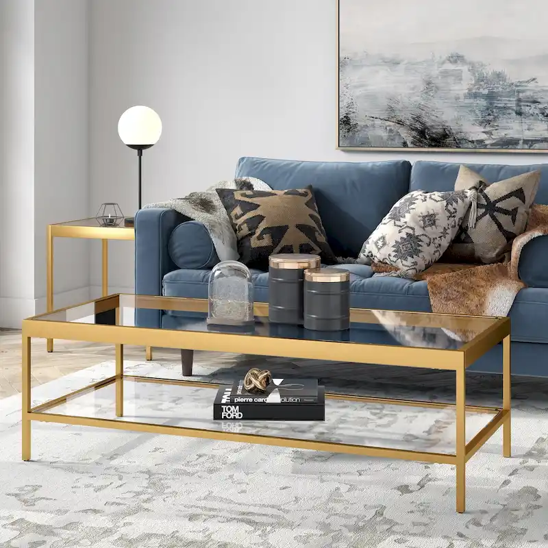 Alexis Metal and Glass Coffee Table