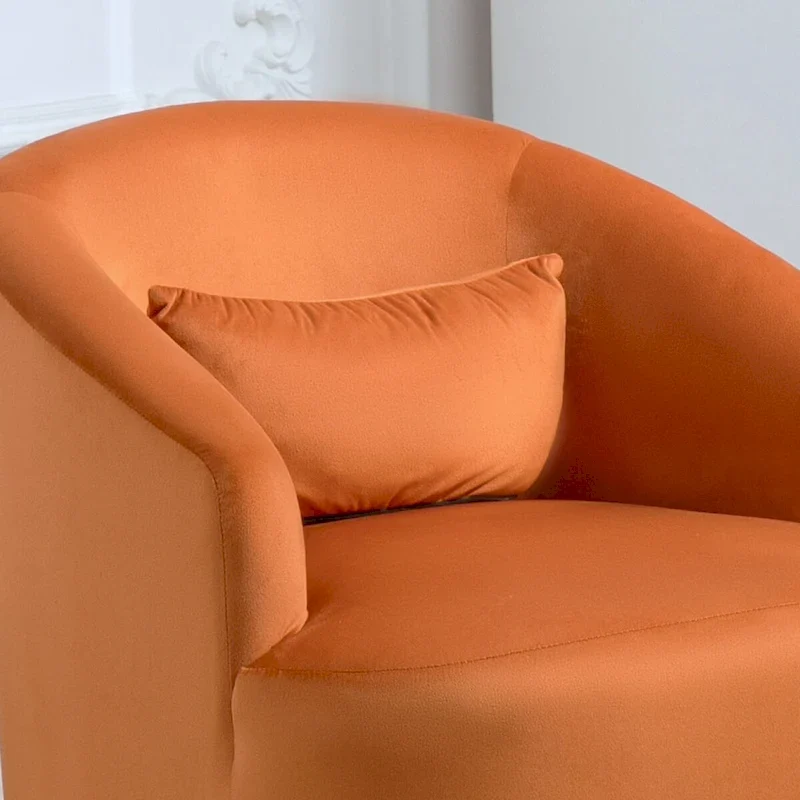 US Pride Furniture Accent Chair with Barrel-shaped Design and 360 Degree Swivel Feature
