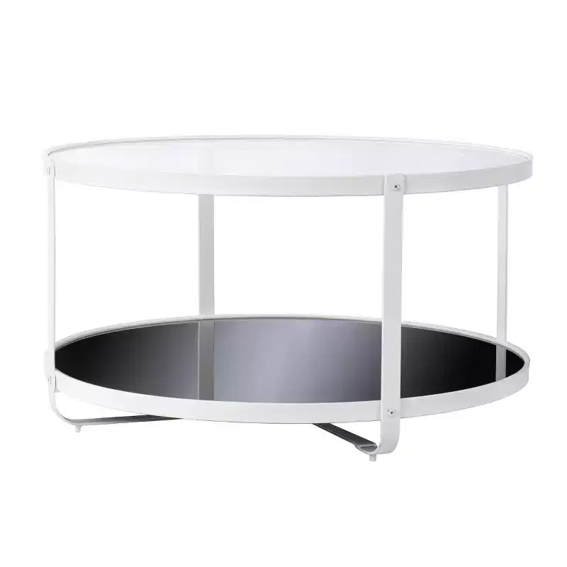 Vimmerly Glass-Top Cocktail Table - White - SEI