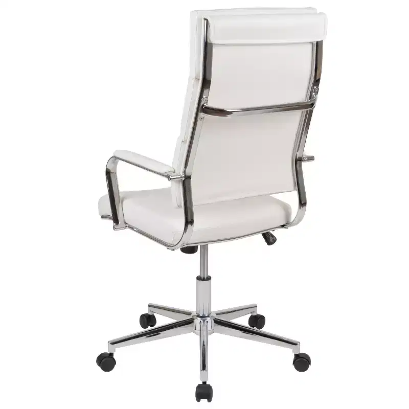 High Panel-Back Ergonomic Office Chair with Padded Metal Arms Executive Swivel Computer Desk Chair