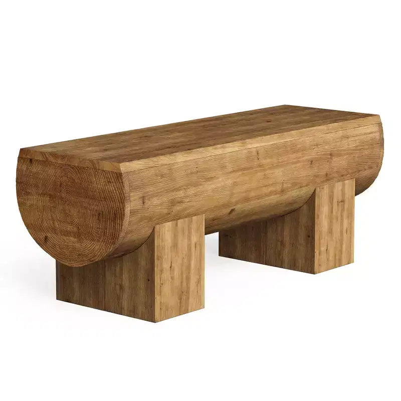 Lantine Solid Wood 47 Entryway Bench, Farmhouse End of Bed Bench, Entry Bench Seat for Bedroom, Living Room, Hallway