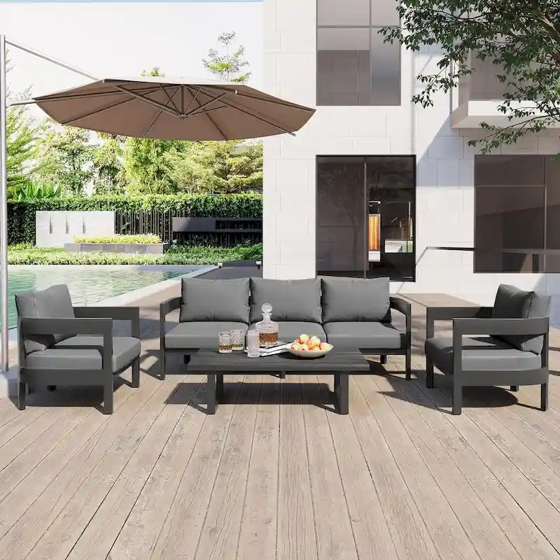High-Quality Outdoor Seating Set with Thick Cushions