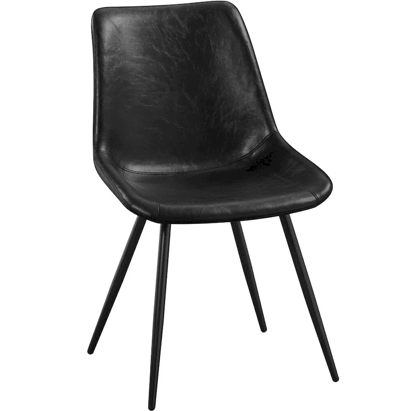 Yaheetech 2PCS Faux Leather Dining Chairs With Metal Legs - N/A