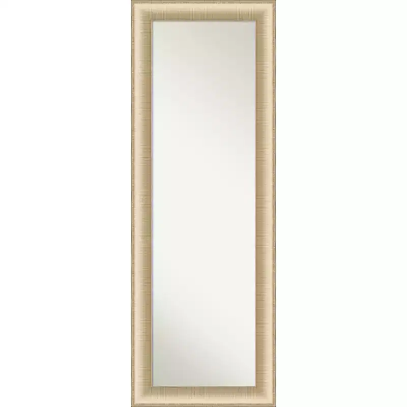 Amanti Art Elegant Brushed Honey Non-Beveled On the Door Mirror Full Length Mirror, Wall Mirror 52.75 in. x 18.75 in.