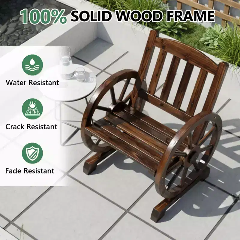 Karl Home | Wagon-Inspired Solid Wood Patio Dining Chair