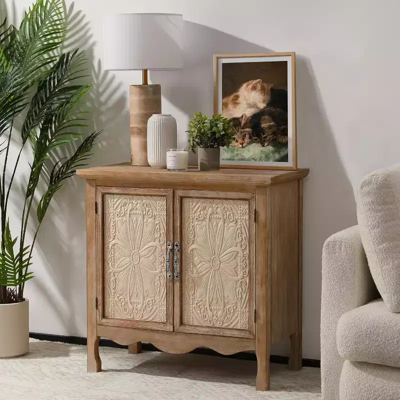Heynemo 2-Door Storage Cabinet, Accent Buffet Server Cabinet, Kitchen Sideboard Cabinet, Wood Cabinet Organizer for Living Room