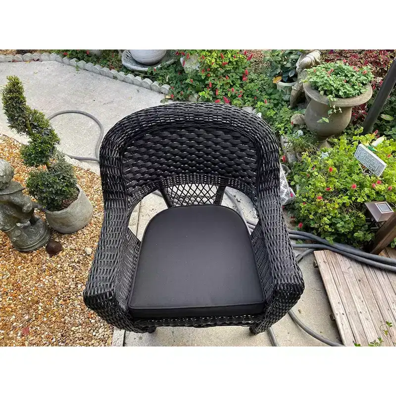 HomeStock Wicker Chair with Cushion - Set of 2