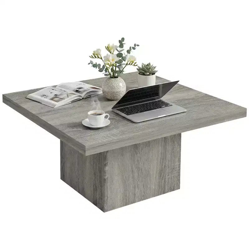 Square Coffee Table, Center Table with 1.6 Thick Tabletop, 31.5x31.5