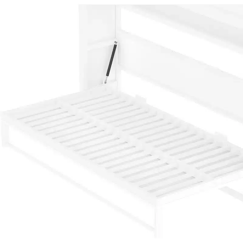 Bellemave Twin Murphy Bed with Shelves and Foldable,Metal Wall Murphy Bed Frame with Space-Saving Design