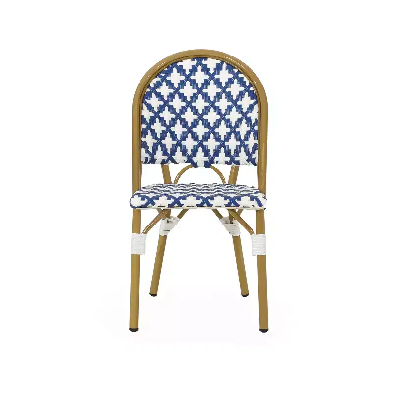 Christopher Knight Home Baron Bistro Chairs with Woven Rattan and Aluminum Frame (Set of 4)