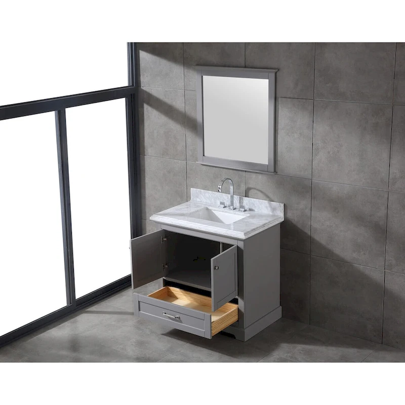Mareo 36 Solid Wood Bathroom Vanity Set