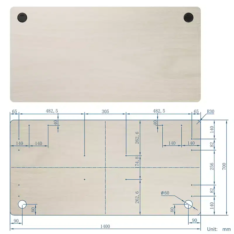 Wood Universal Tabletop for Standard and Standing Desk Frame 48