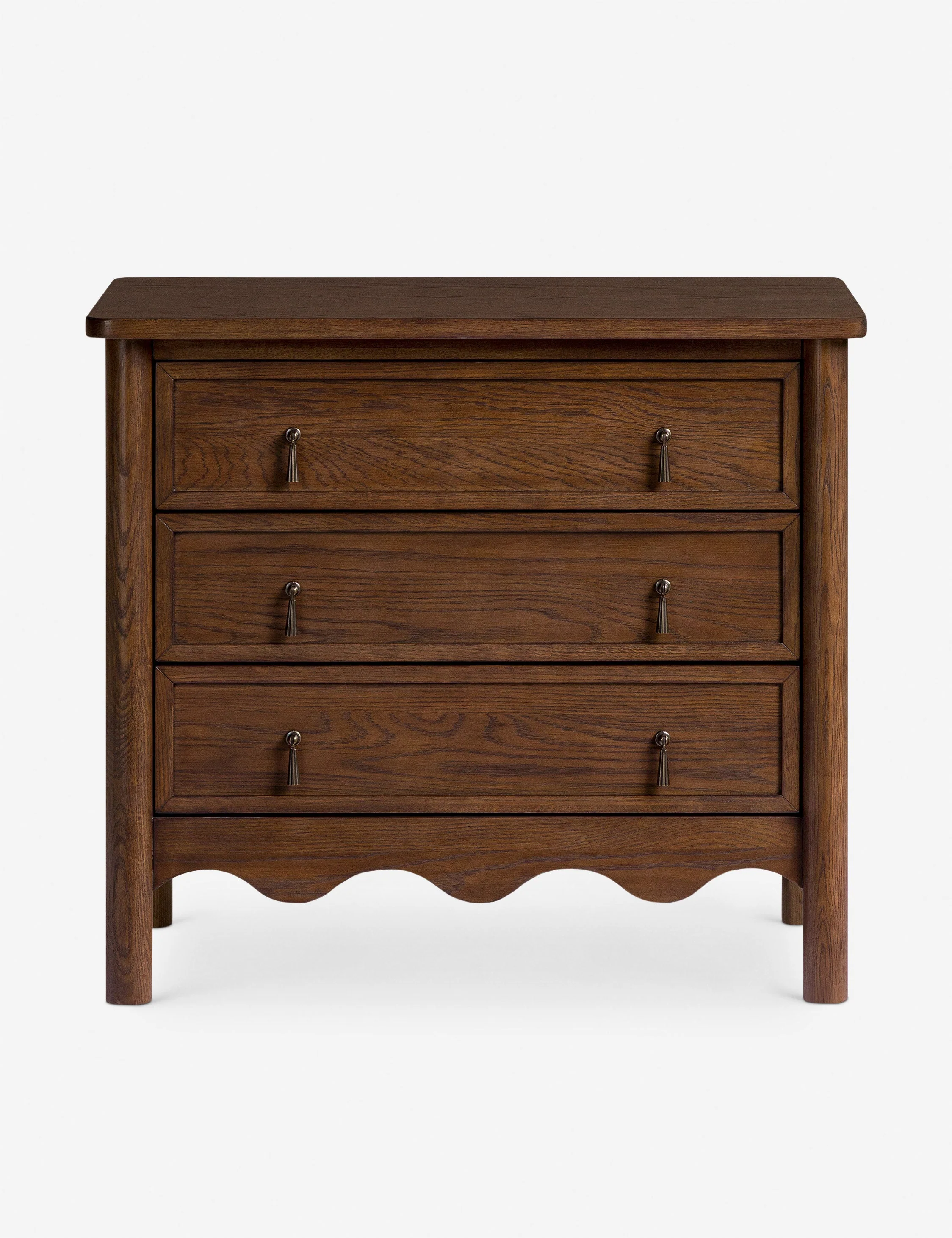 3-Drawer Nightstand - pairs classic detailing with a softly tailored silhouette