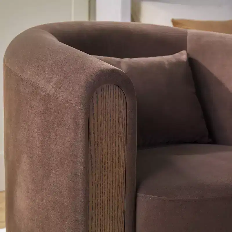 Modern Upholstered Swivel Barrel Accent Chair
