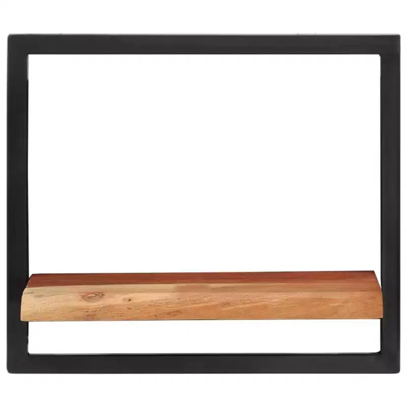 vidaXL Wall Shelf Set Set of 5 Acacia wood brown and black