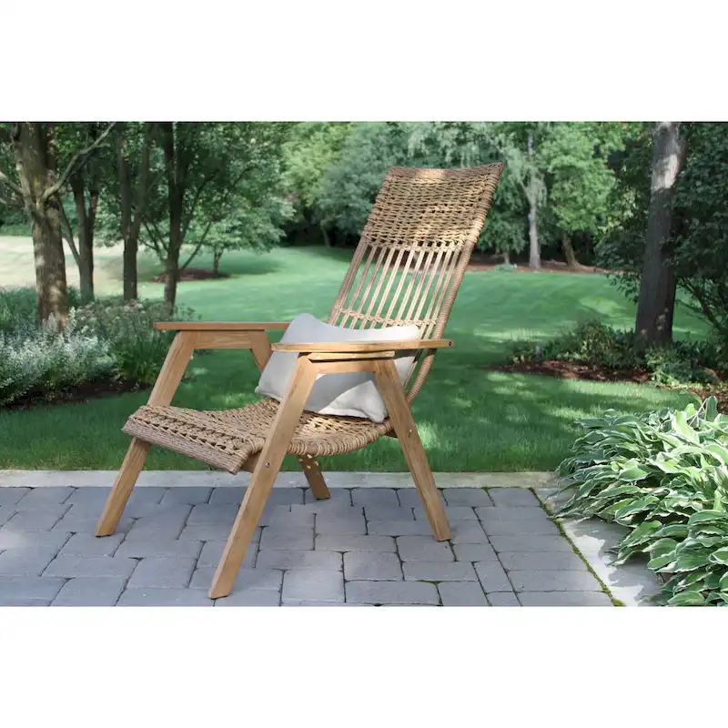2 pc. Samera Teak & Bohemian Basket Loungers