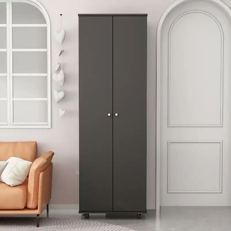 Hitow Double Door Vertical Shoe Cabinet Storage Cabinet 8 Shelves
