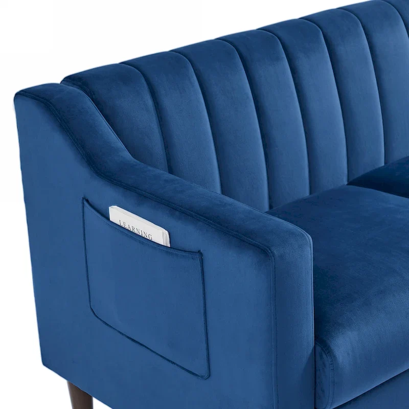 Modern Upholstered Tufted Accent Chair with Metal Legs