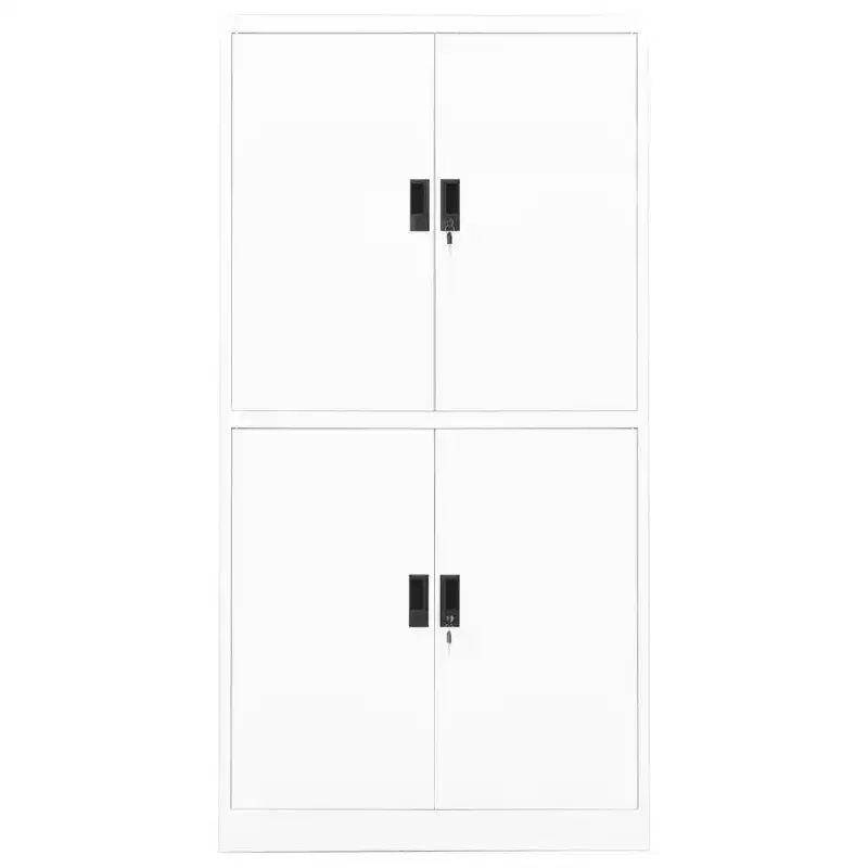 Filing Cabinet Storage Metal Cabinet with Shelves for Home Office Steel - White