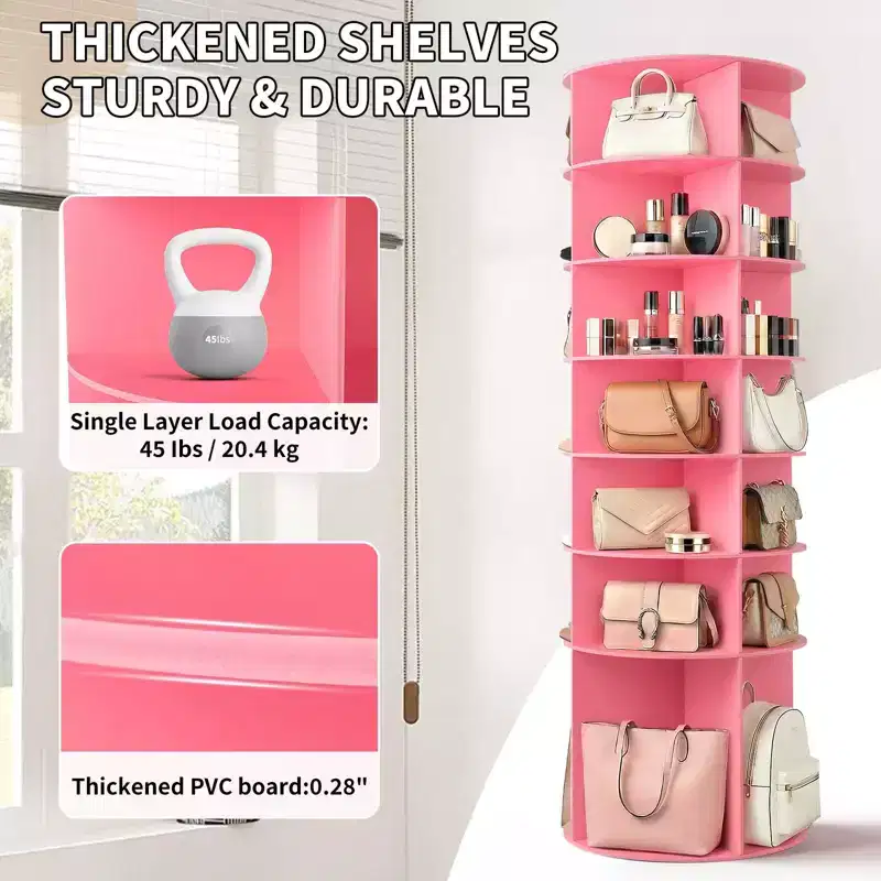 7-Tier 360 Rotating WPC Shoe Rack 72.4 Height