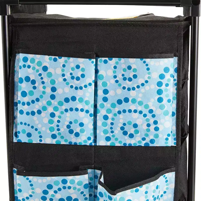 The Lakeside Collection Rolling Shoe Storage with Fabric Cubbies - Springtime -