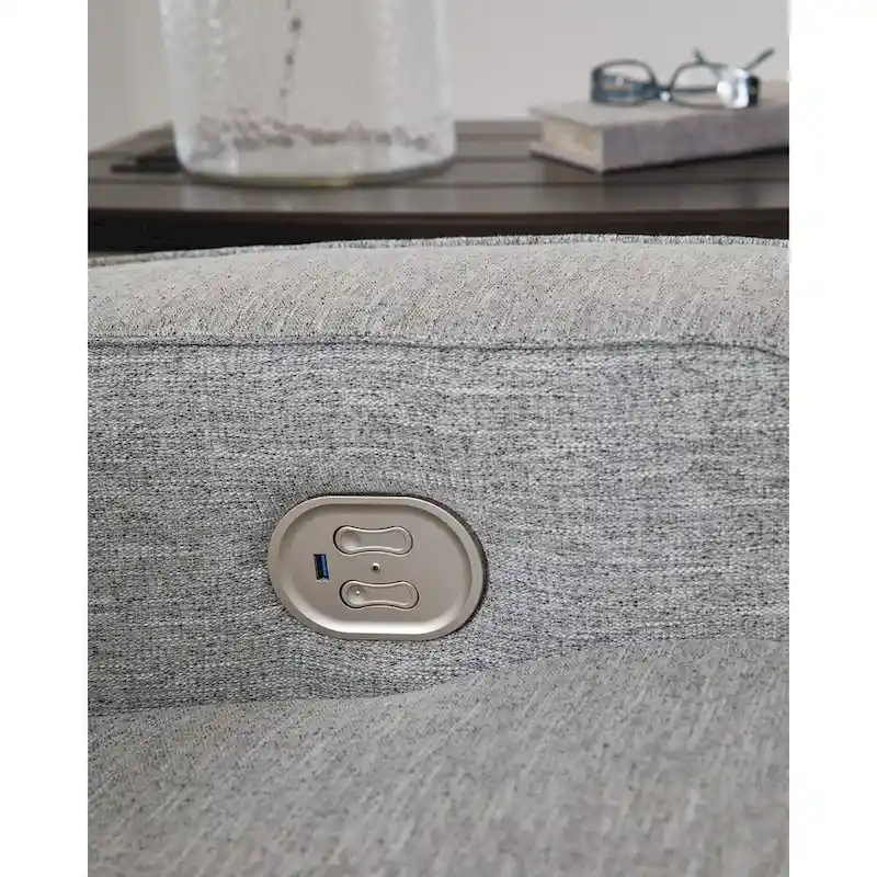 Signature Design by Ashley Biscoe Pewter Power Reclining Sofa - 88 W x 43 D x 42 H