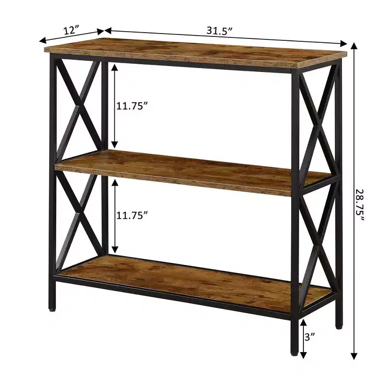 29.25 Tucson 3 Tier Bookcase - Breighton Home